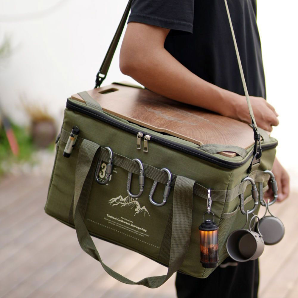 Camping Cooking Set With Bag - Borsa da picnic tattica da 36