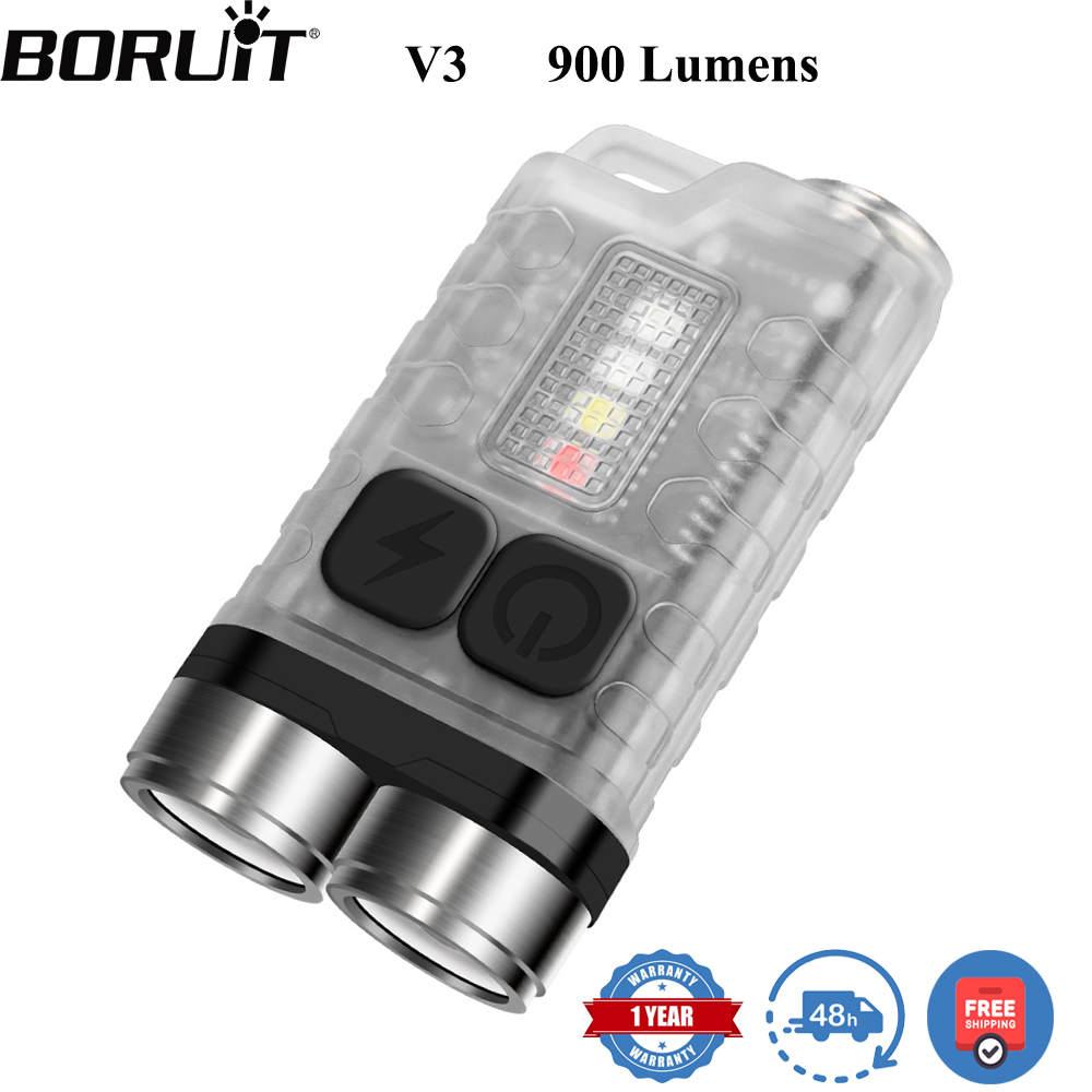 Camping Cooking Fish - BORUiT V3 Torcia LED Portachiavi 900LM