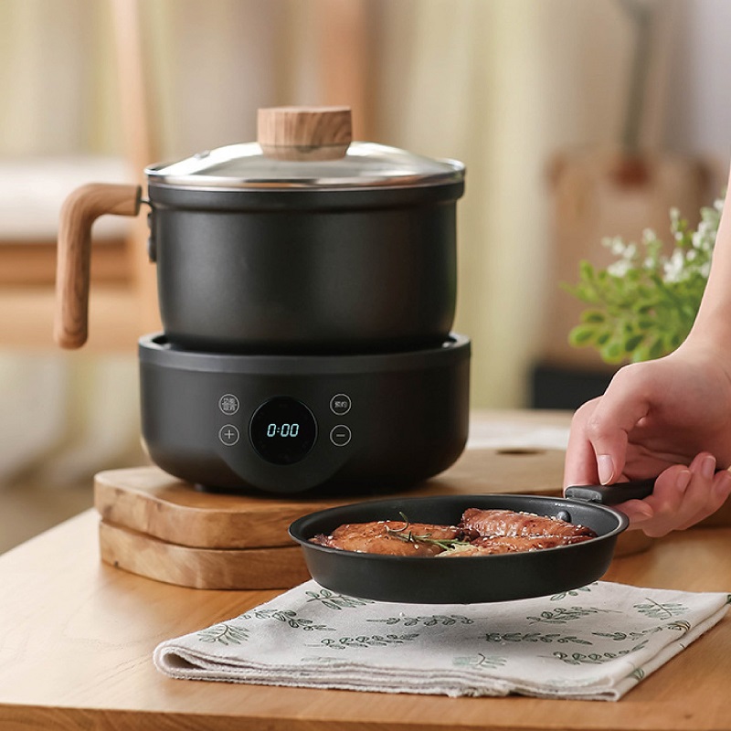 Camping Cooking Rice - Pentola Elettrica Multifunzione 110V/220V, Padella Antiaderente,