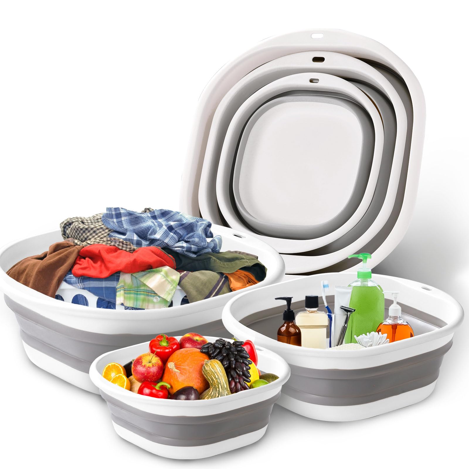 Camping Cooking Meals - Confezione da 3 vasche pieghevoli per