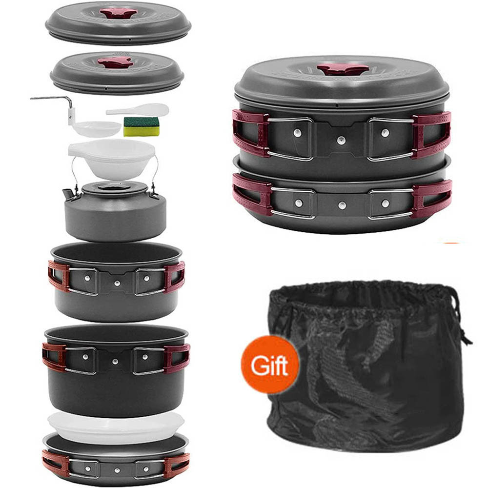 Camping Cooking Set With Bag - Pentola da picnic per 3-4 persone
