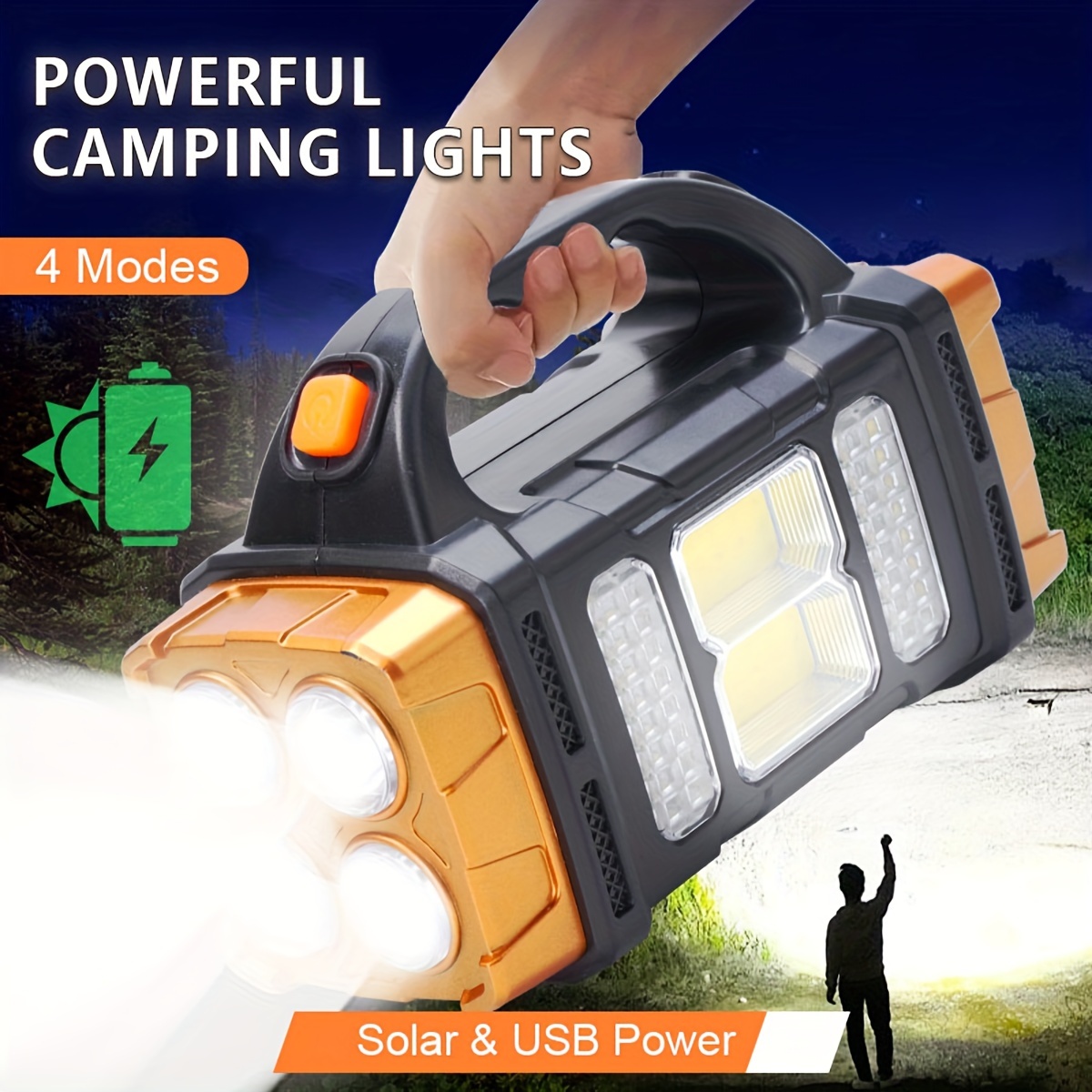 Camping Cooking Fish - Nuova Torcia LED Solare Ricaricabile ad