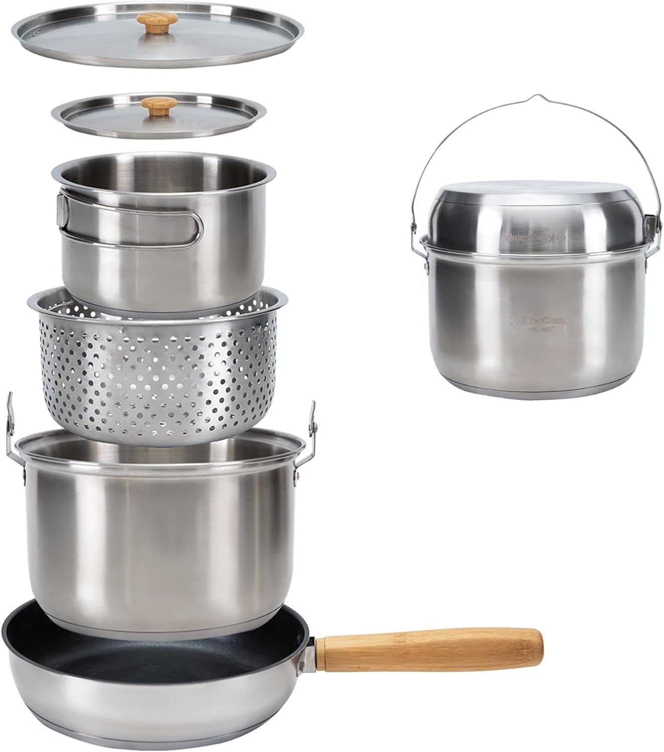 Camping Cooking Set With Bag - Set di Pentole da Campeggio in