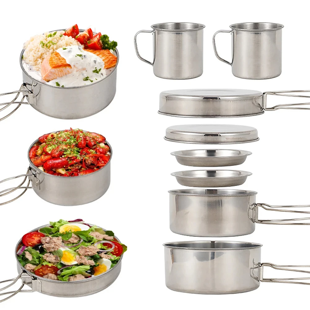 8 pezzi/set pentole da campegg - Camping Cooking Rice recensione e prezzo