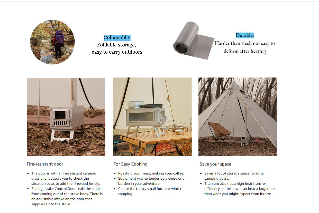 Stufa a legna stufa portatile  - Camping Cooking Tent recensione e prezzo