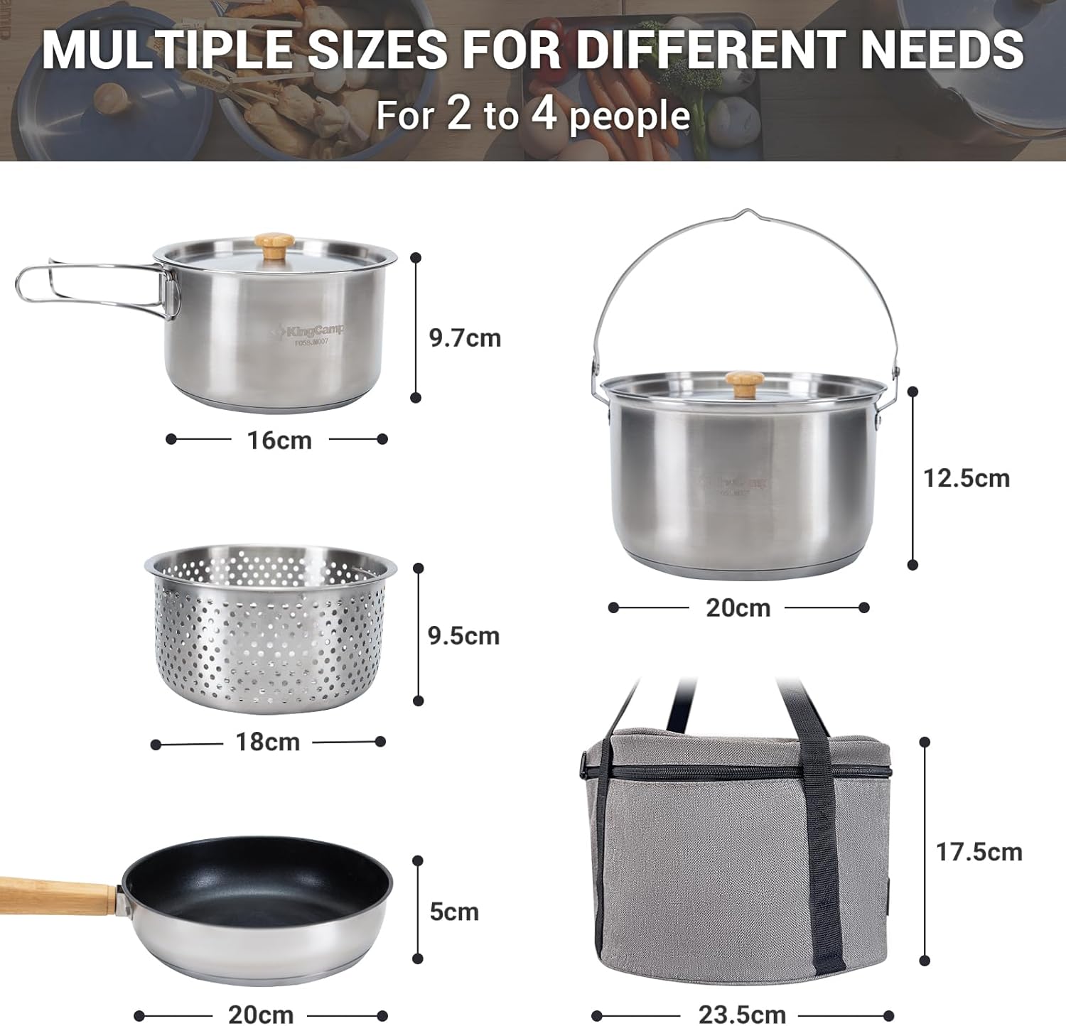 Set di Pentole da Campeggio in - Camping Cooking Set With Bag recensione e prezzo