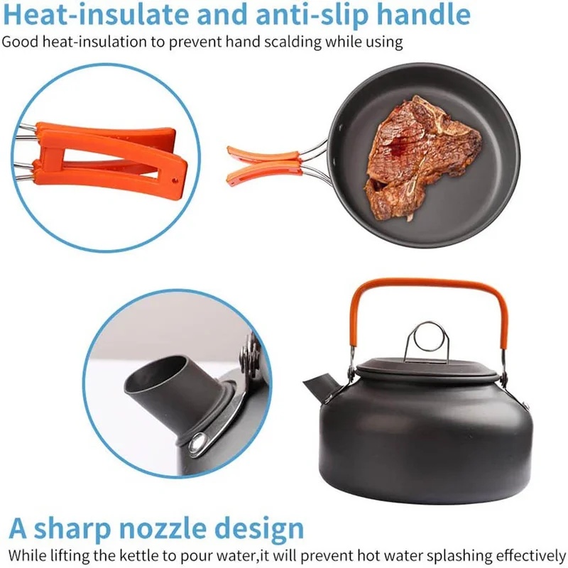 Set da cucina da campeggio, pe - Camping Cooking Set With Bag recensione e prezzo